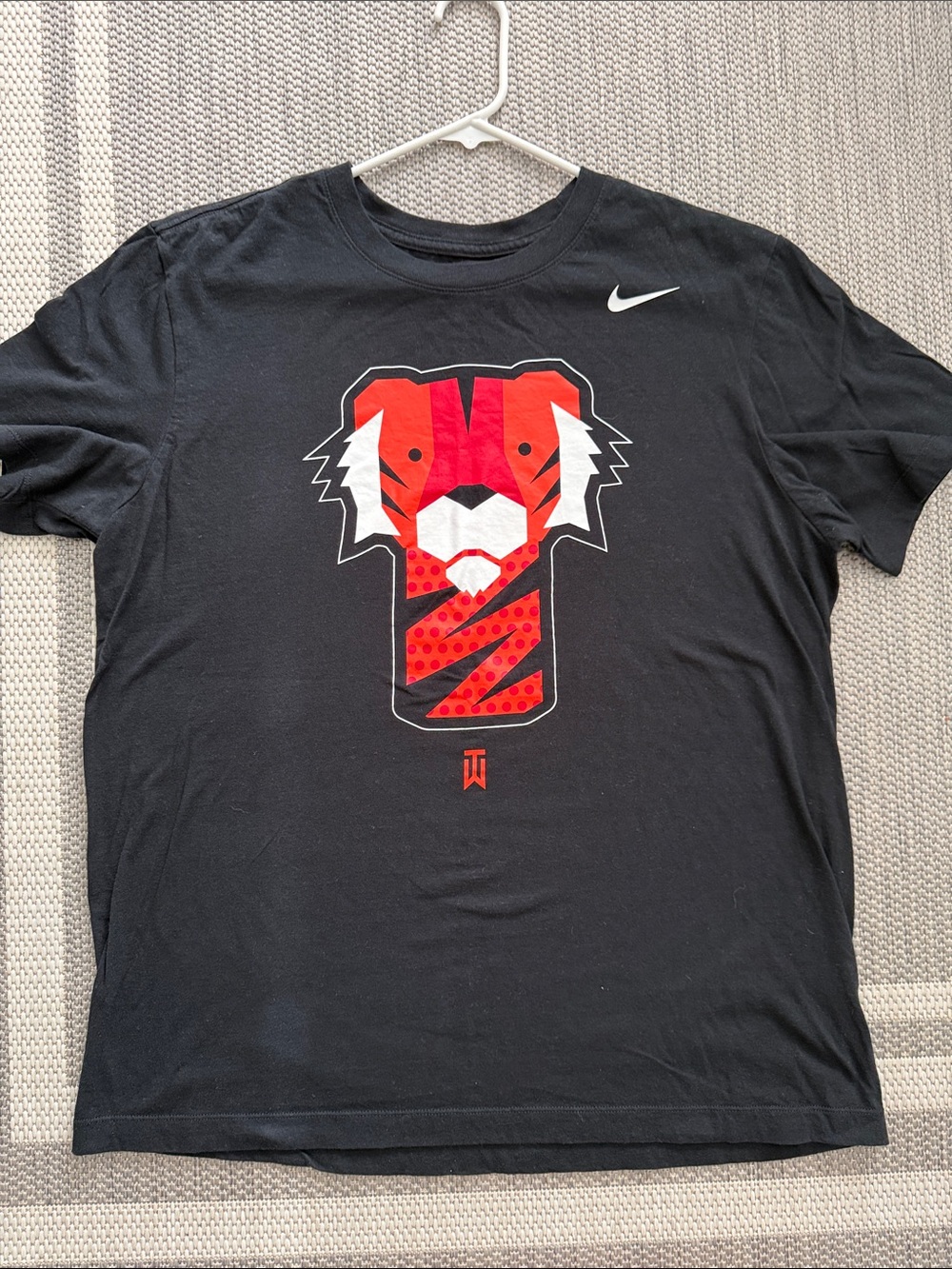 Nike Black Short-Sleeve T-Shirt with Tiger Headcover logo